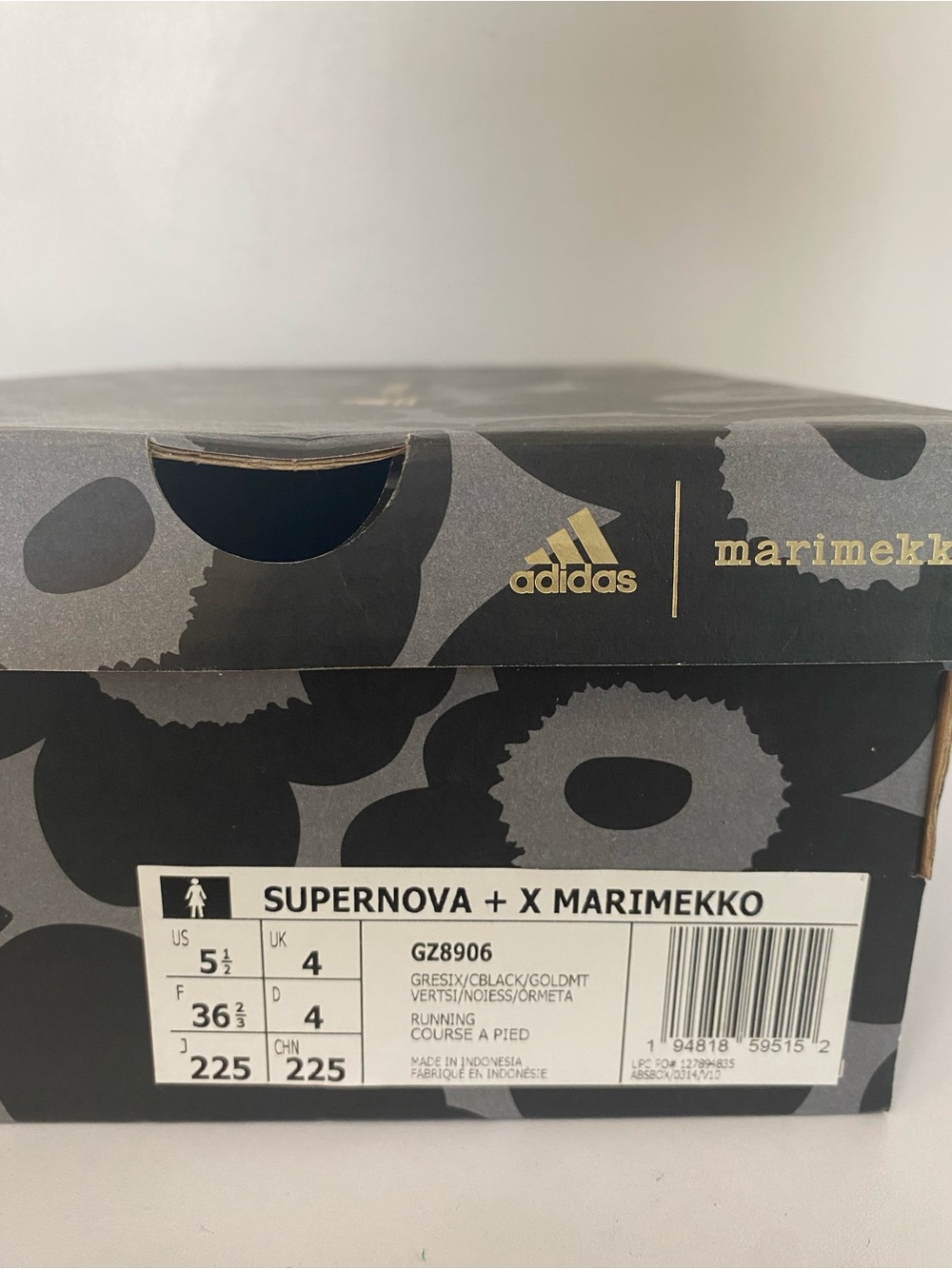 Limited Edition adidas x marimekko Black Floral Running Shoes - Picture 7 of 7
